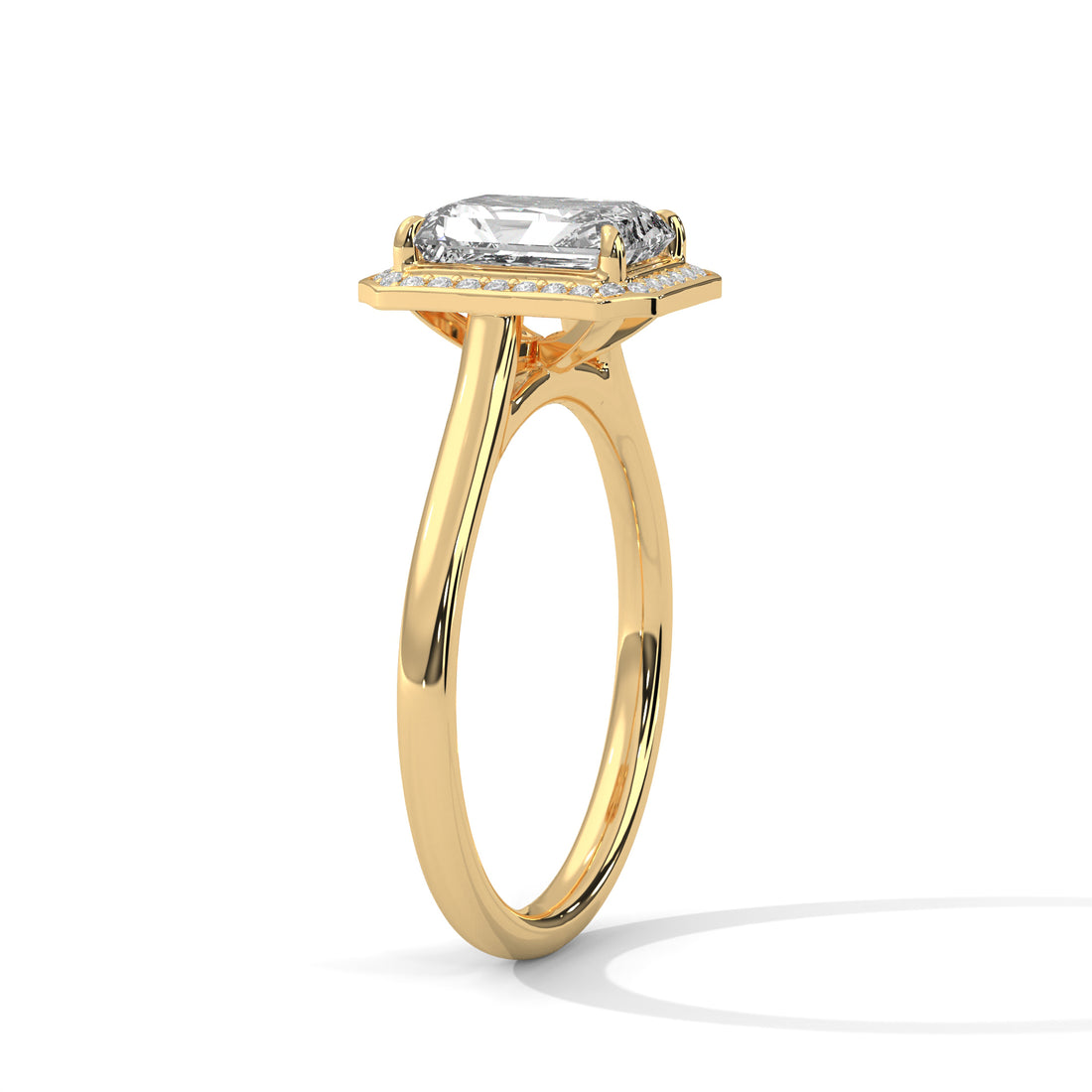 1.90 CT Emerald Cut Halo Solitaire Diamond Ring