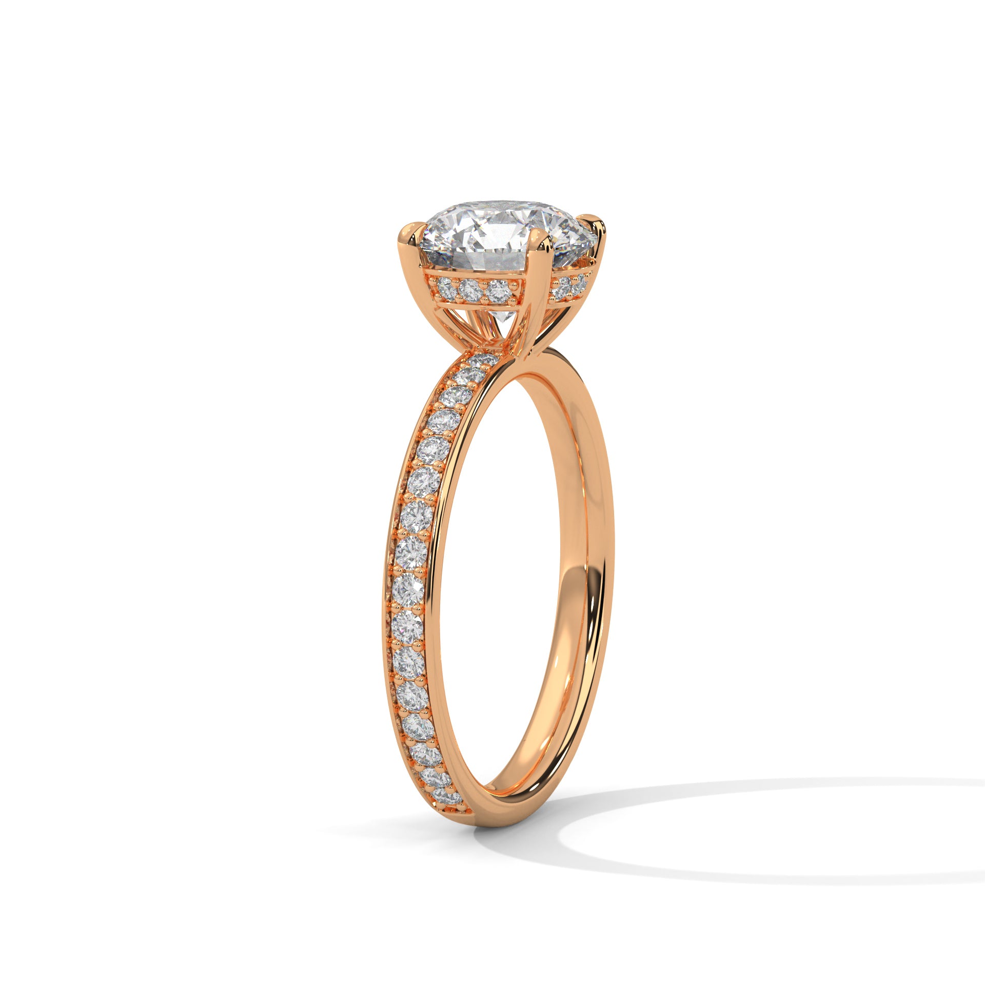 2.45 CT Round Cut With Hidden Accents Solitaire Diamond Ring