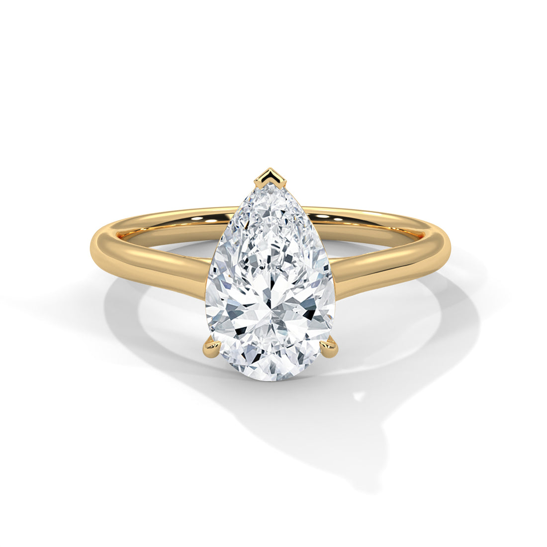 1.00 CT Pear Cut Solitaire Diamond Ring