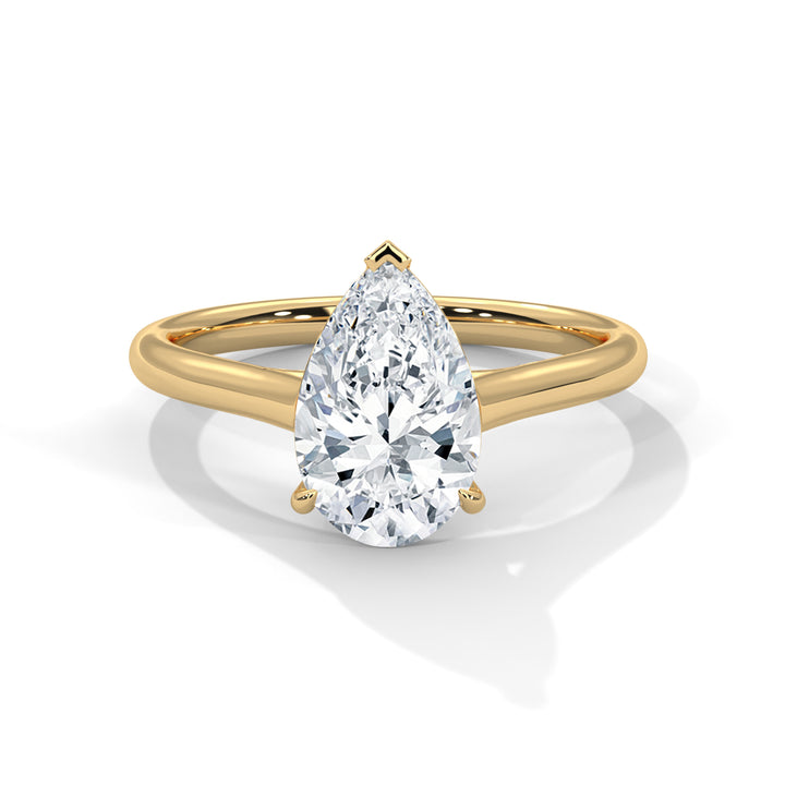 1.00 CT Pear Cut Solitaire Diamond Ring