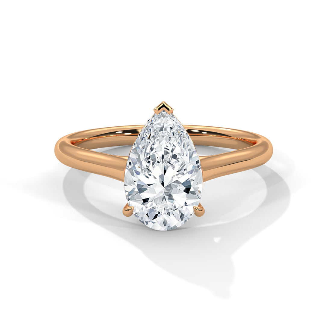 1.00 CT Pear Cut Solitaire Diamond Ring