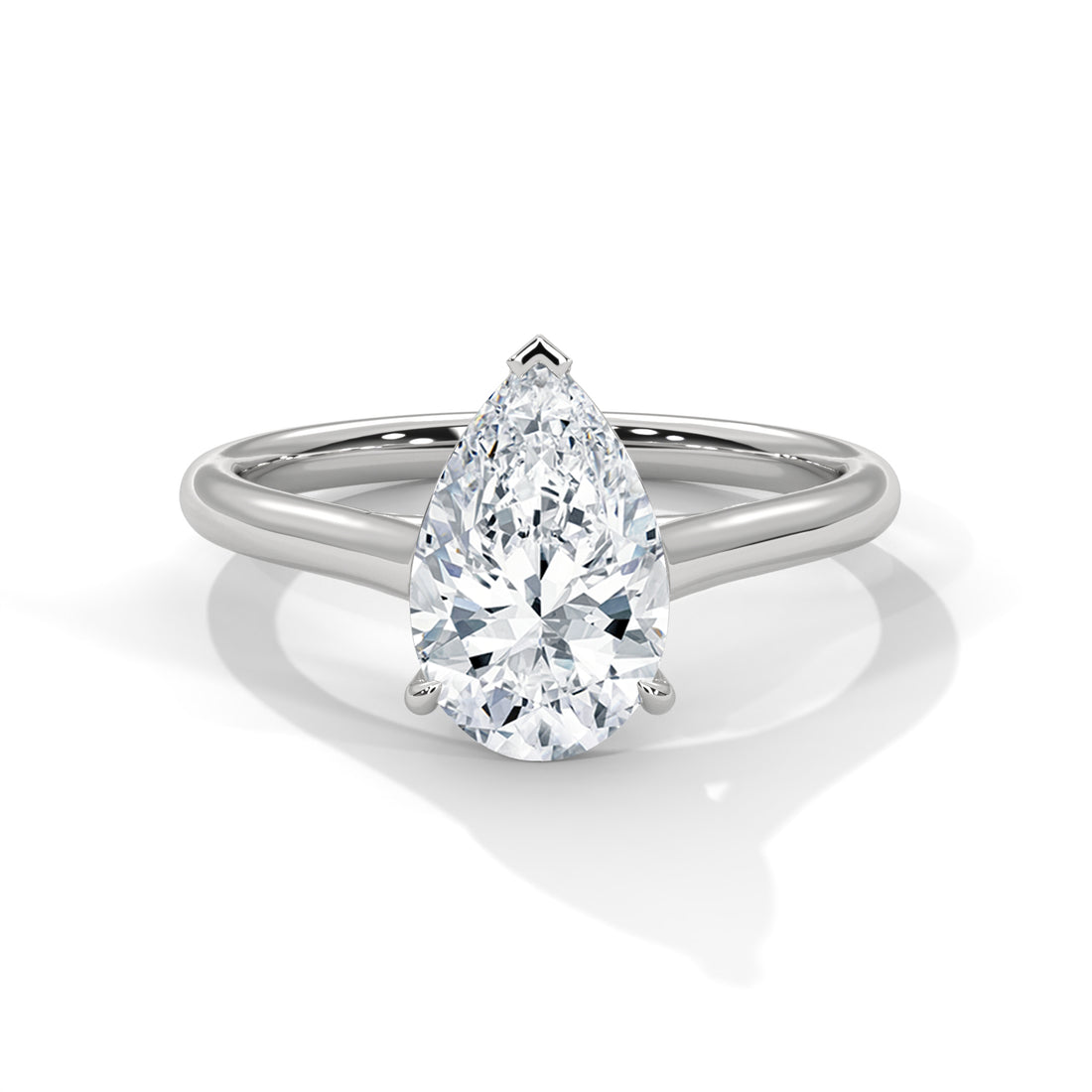 1.00 CT Pear Cut Solitaire Diamond Ring