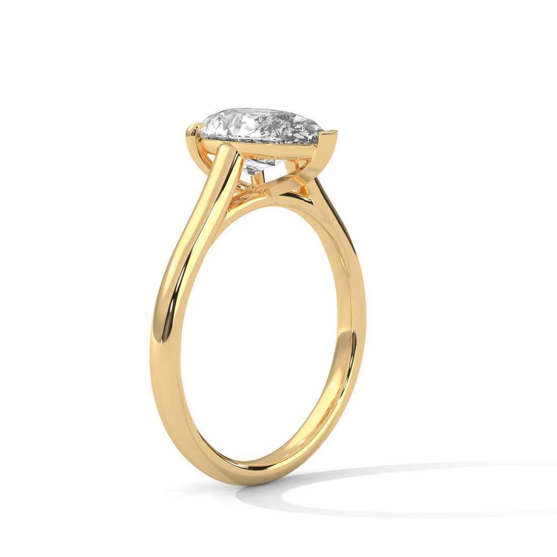 1.00 CT Pear Cut Solitaire Diamond Ring