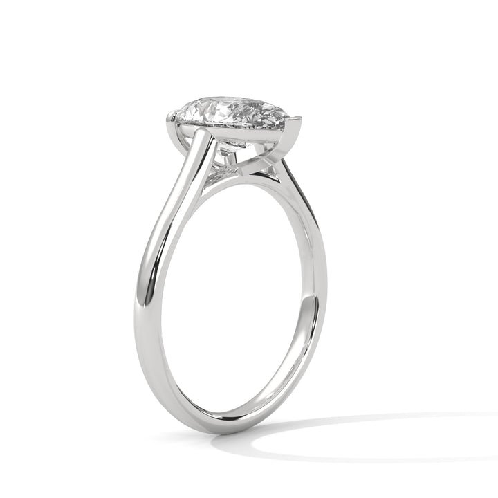 1.00 CT Pear Cut Solitaire Diamond Ring