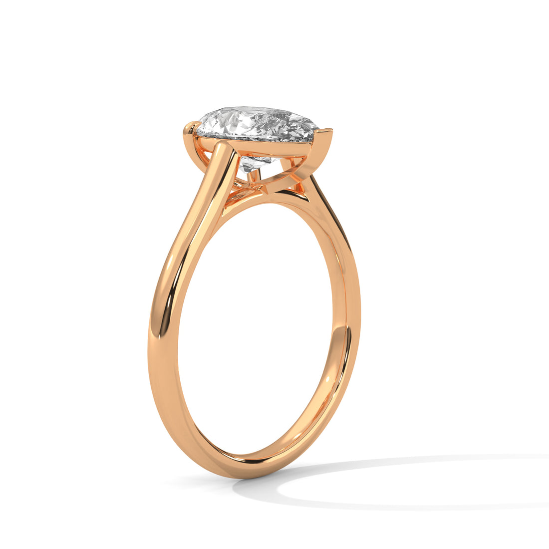 1.00 CT Pear Cut Solitaire Diamond Ring