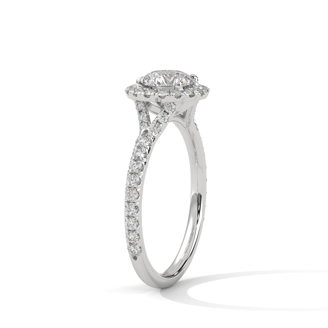 1.44 CT Round Cut Halo Solitaire Diamond Ring
