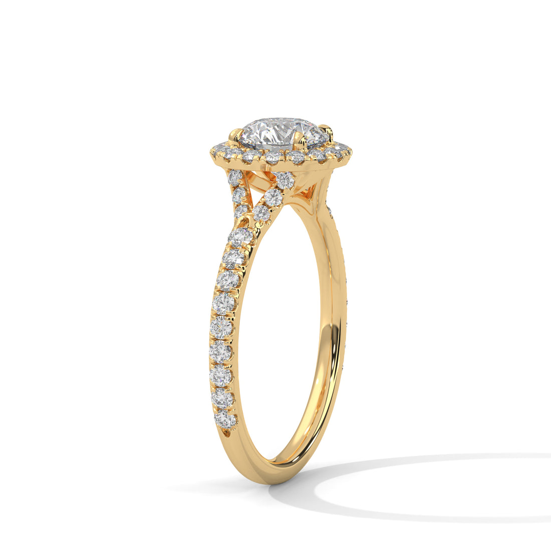 1.44 CT Round Cut Halo Solitaire Diamond Ring