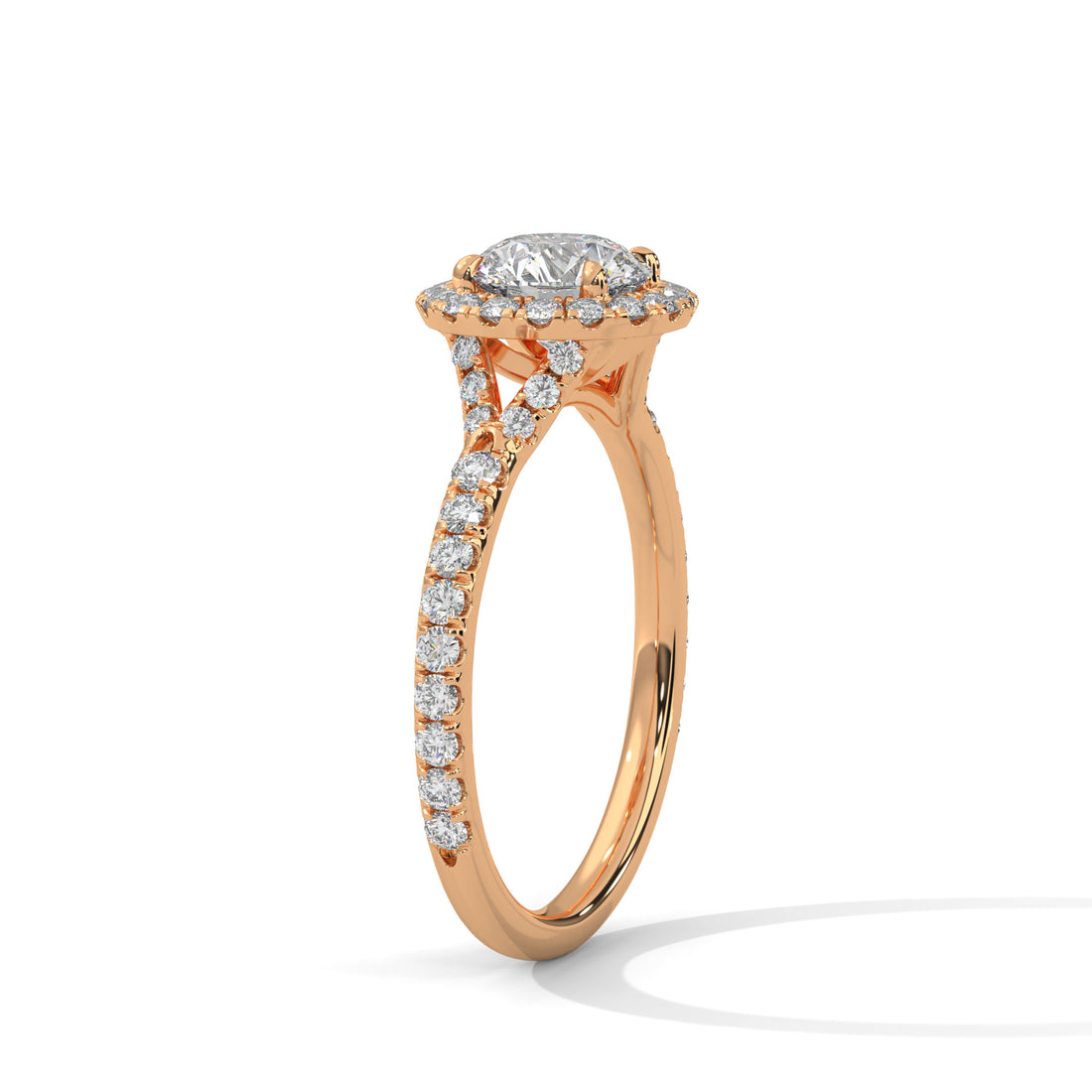 1.44 CT Round Cut Halo Solitaire Diamond Ring