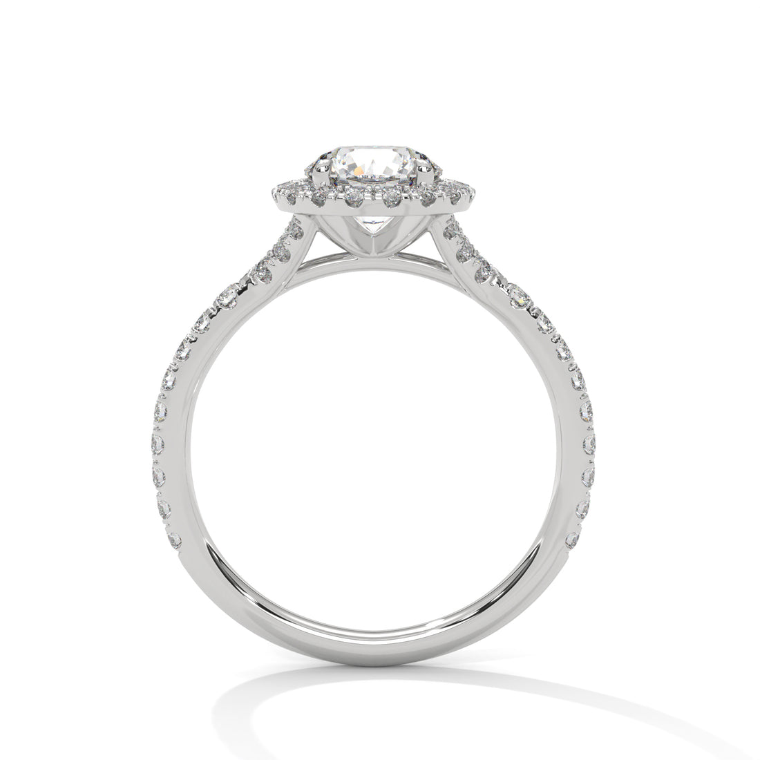 1.44 CT Round Cut Halo Solitaire Diamond Ring