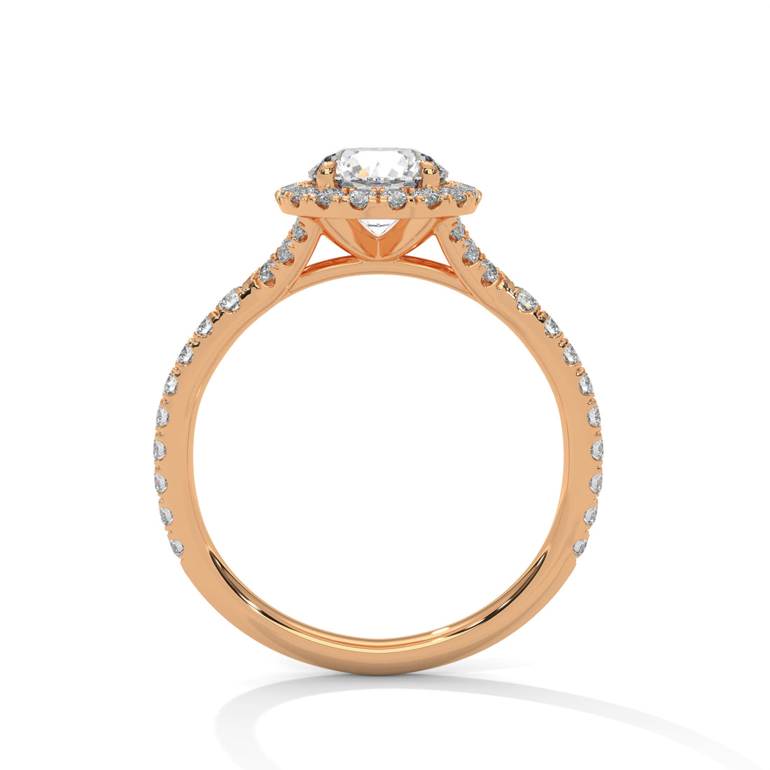 1.44 CT Round Cut Halo Solitaire Diamond Ring