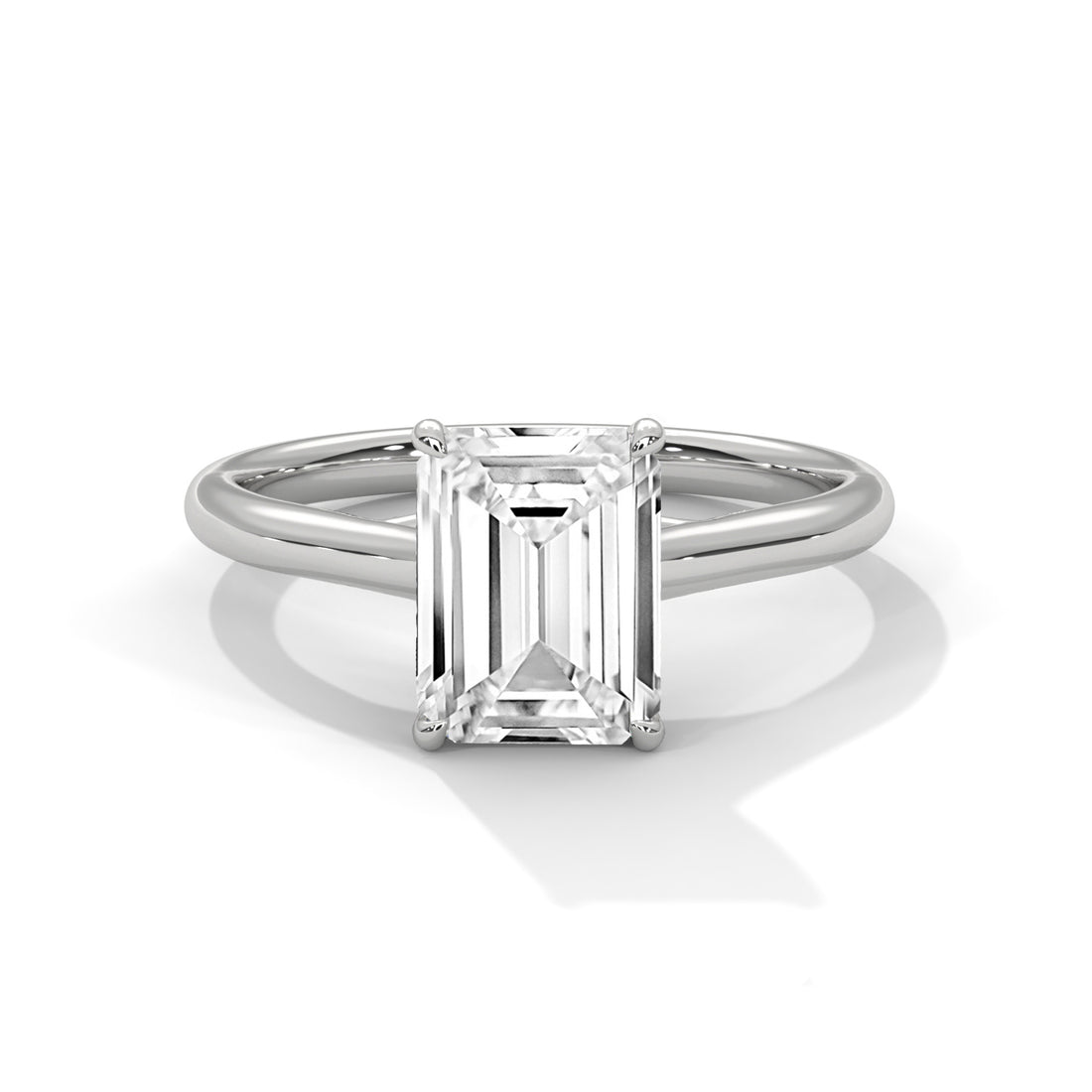 1 CT Emerald Cut Solitaire Diamond Ring