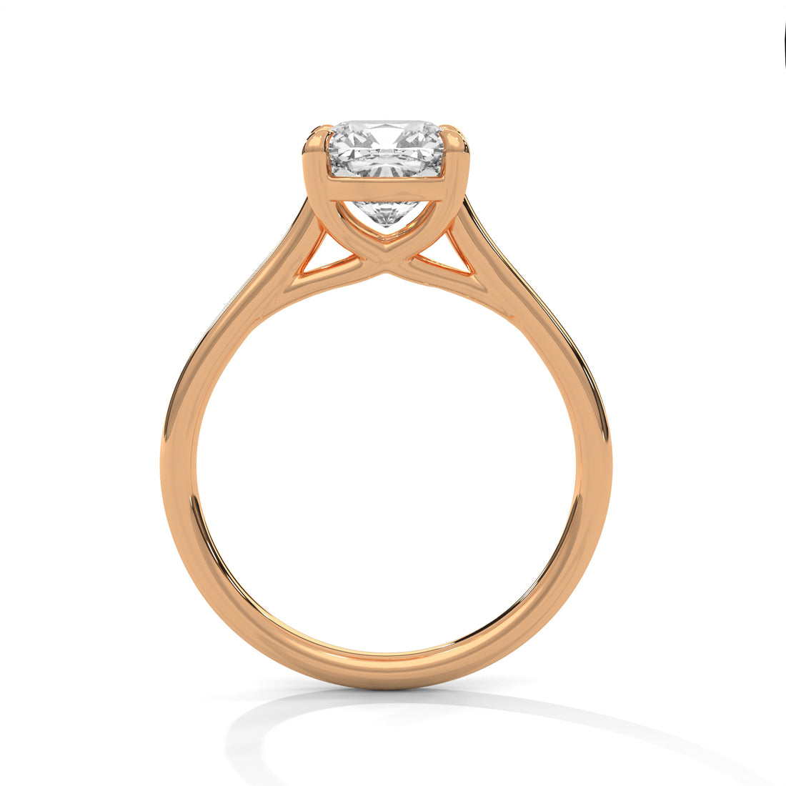 2.00 CT Cushion Cut Four Prong Solitaire Diamond Ring