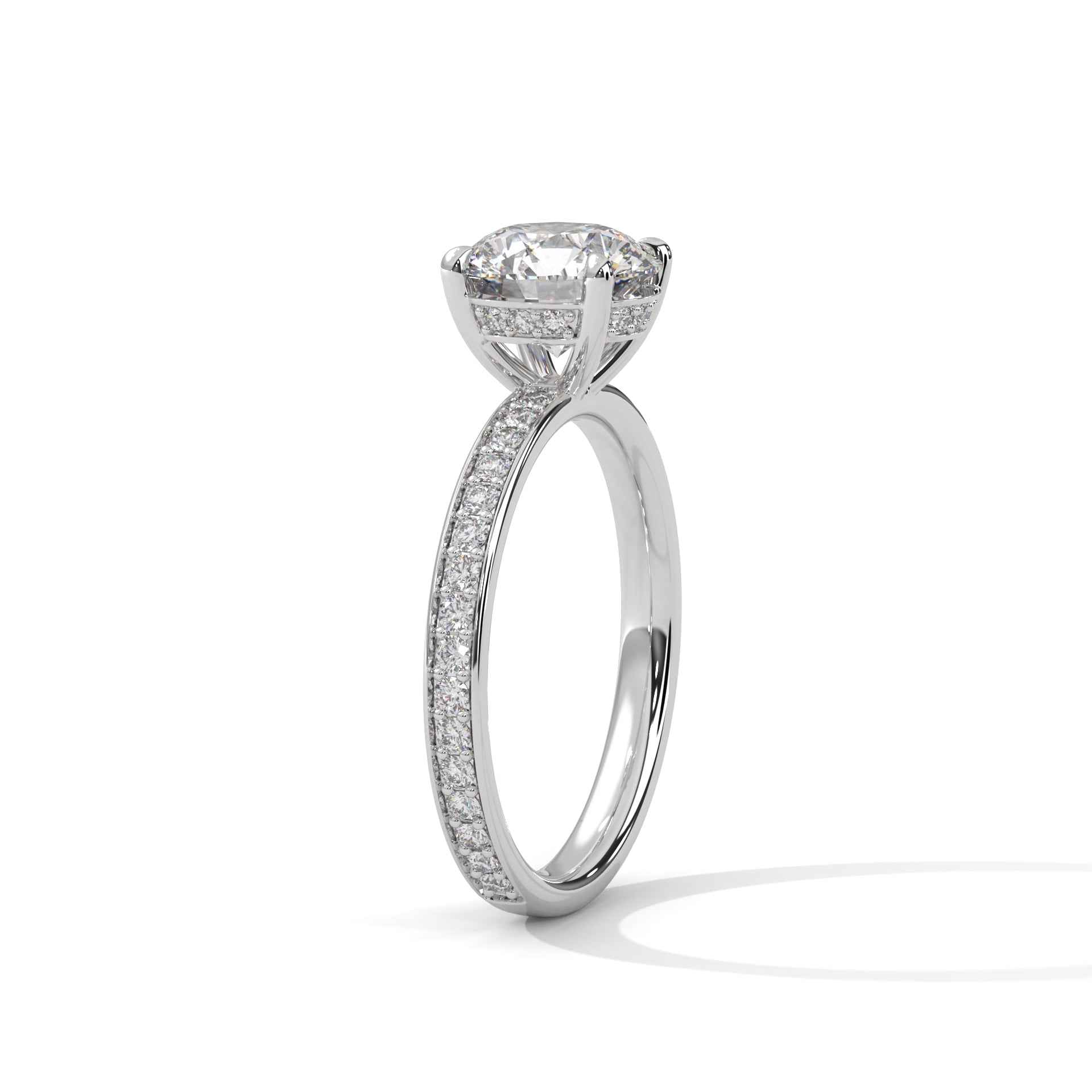 2.45 CT Round Cut With Hidden Accents Solitaire Diamond Ring