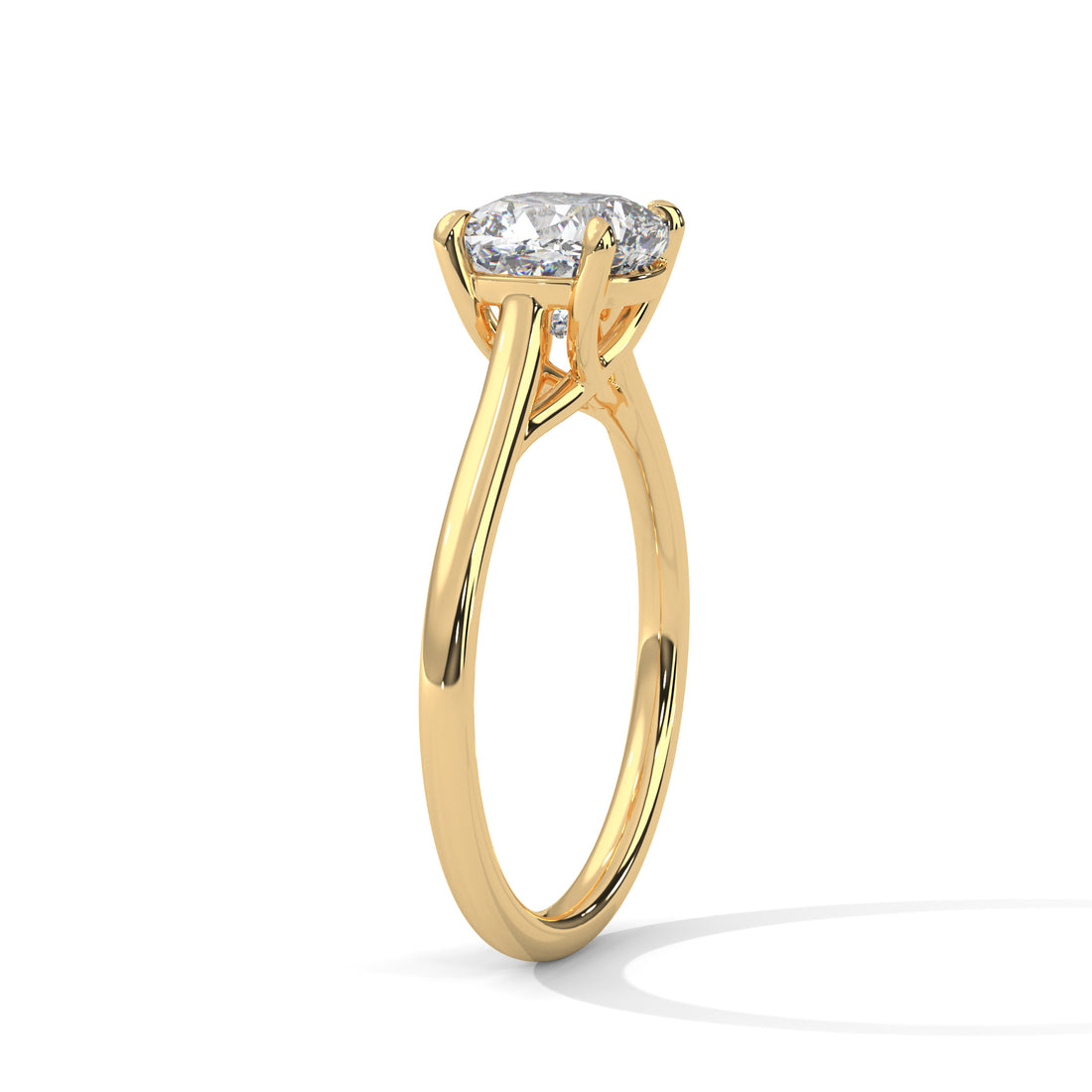 2.00 CT Cushion Cut Four Prong Solitaire Diamond Ring
