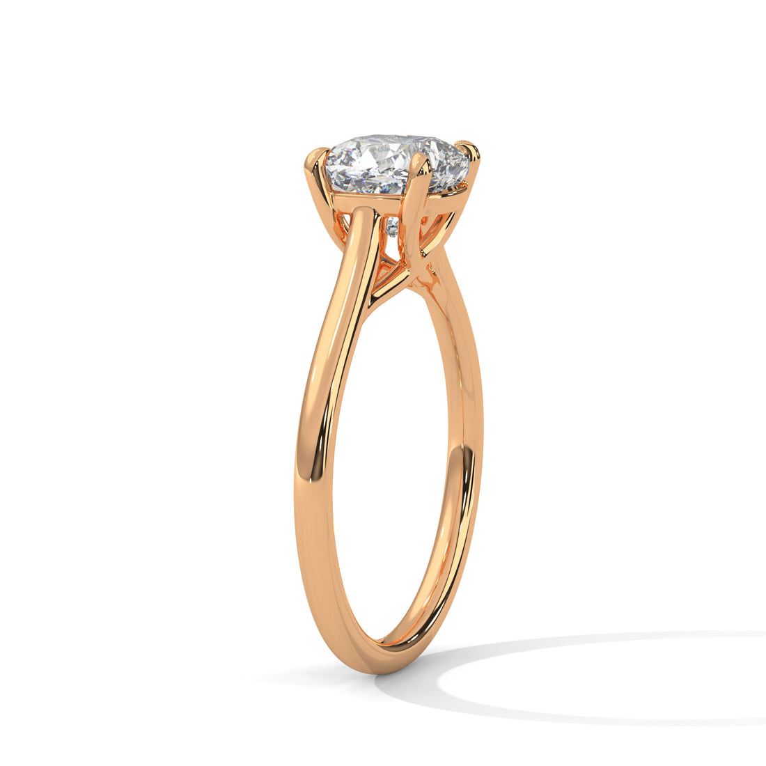 2.00 CT Cushion Cut Four Prong Solitaire Diamond Ring