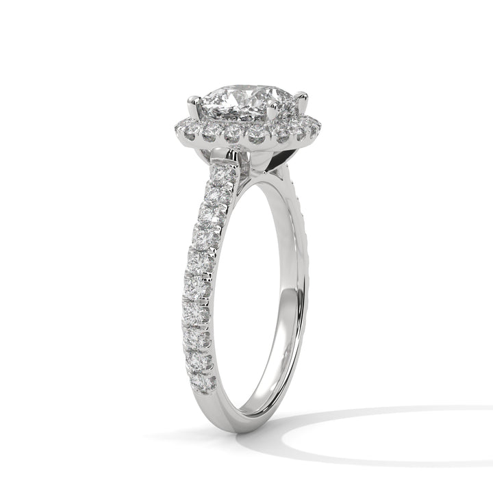 2.61 CT Cushion Cut Halo Solitaire Diamond Ring