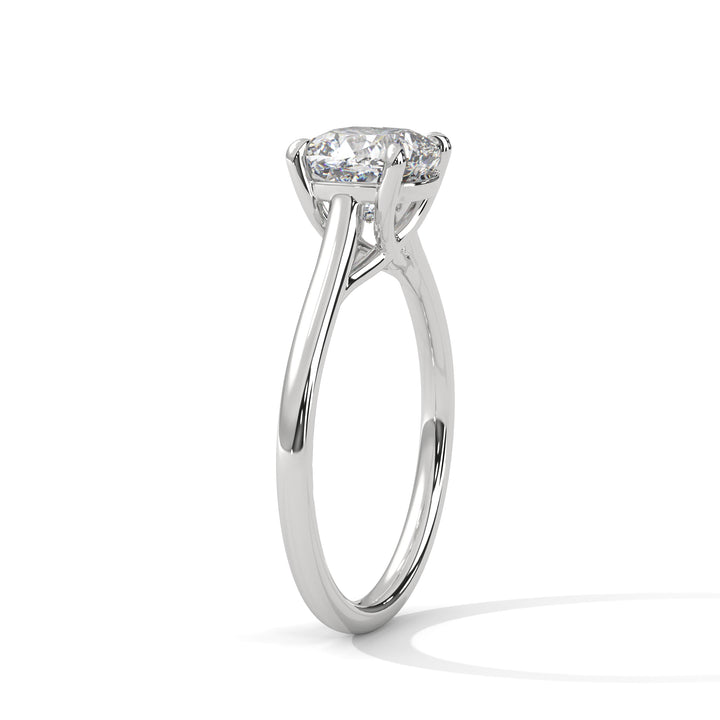 2.00 CT Cushion Cut Four Prong Solitaire Diamond Ring