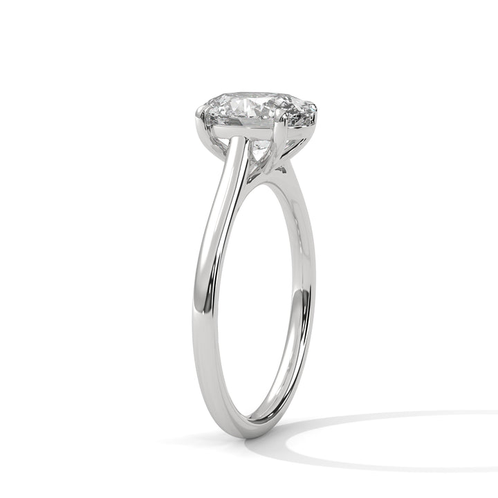 2.00 CT Oval Cut Four Prong Solitaire Diamond Ring