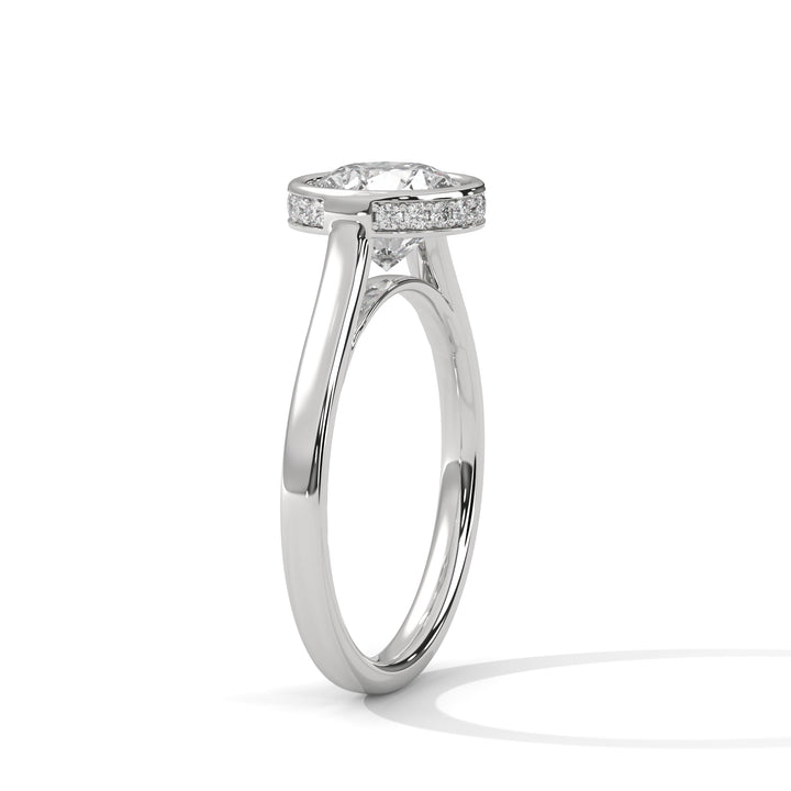 2.14 CT Round Cut with Bezel Setting Solitaire Diamond Ring
