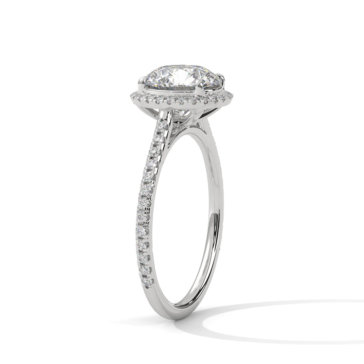 2.34 CT Round Cut Halo Solitaire Diamond Ring