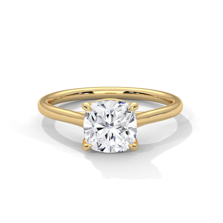 2.00 CT Cushion Cut Four Prong Solitaire Diamond Ring