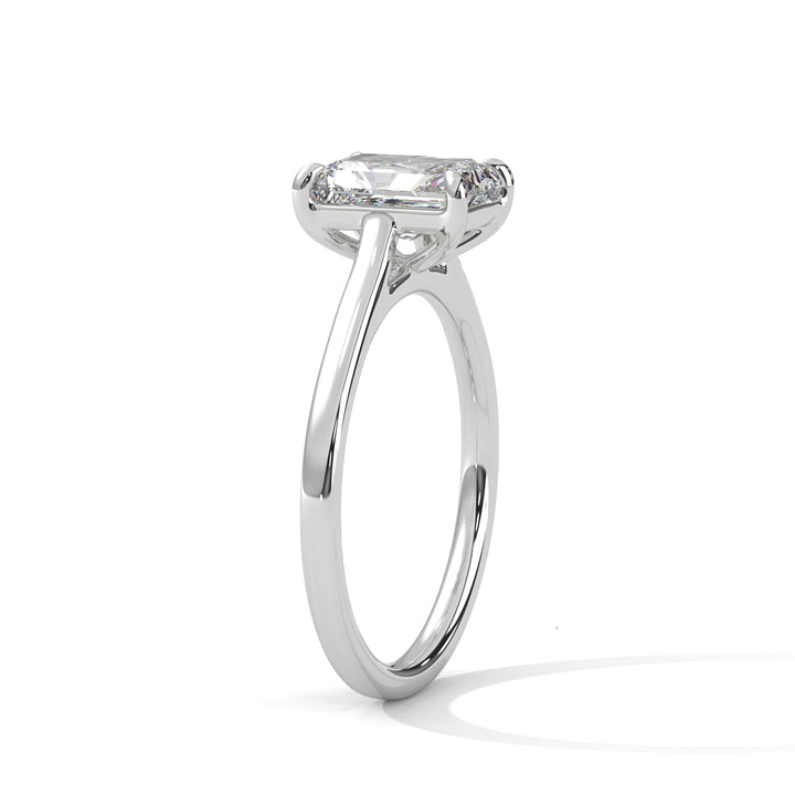 2.00 CT Emerald Cut Four Prong Solitaire Diamond Ring