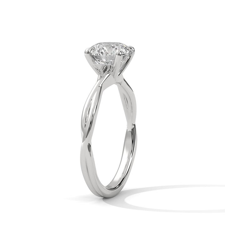 2 CT Round Cut Four Prongs Swirl Solitaire Diamond Ring