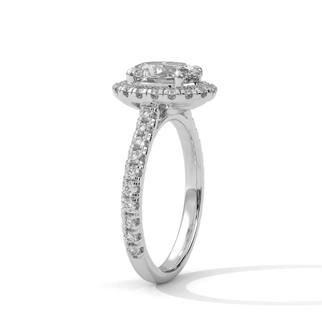 2.61 CT Oval Cut Halo Solitaire Diamond Ring