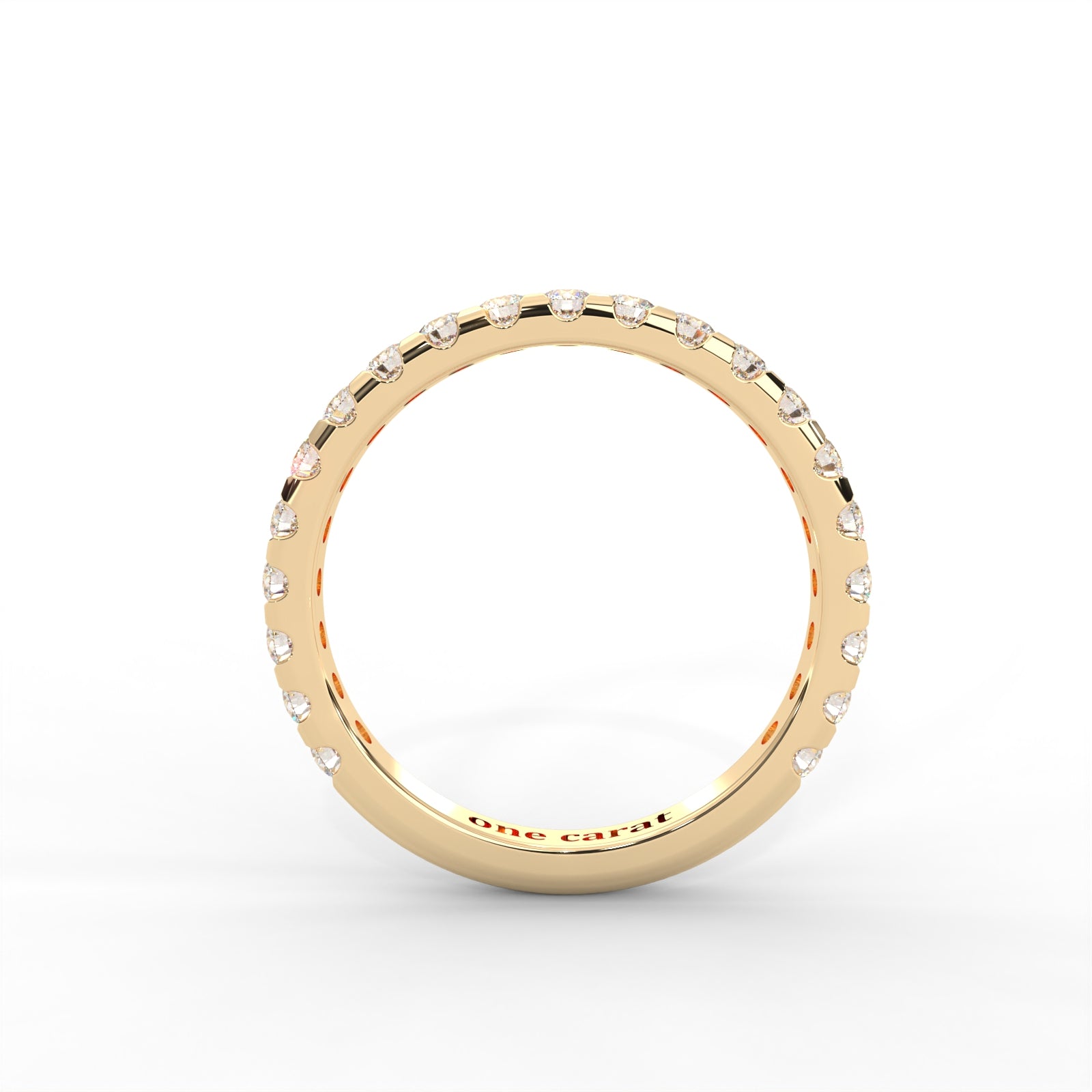 1 CARAT DEW Round Moissanite Shared Prong Anniversary Band in 14K White Gold Plated