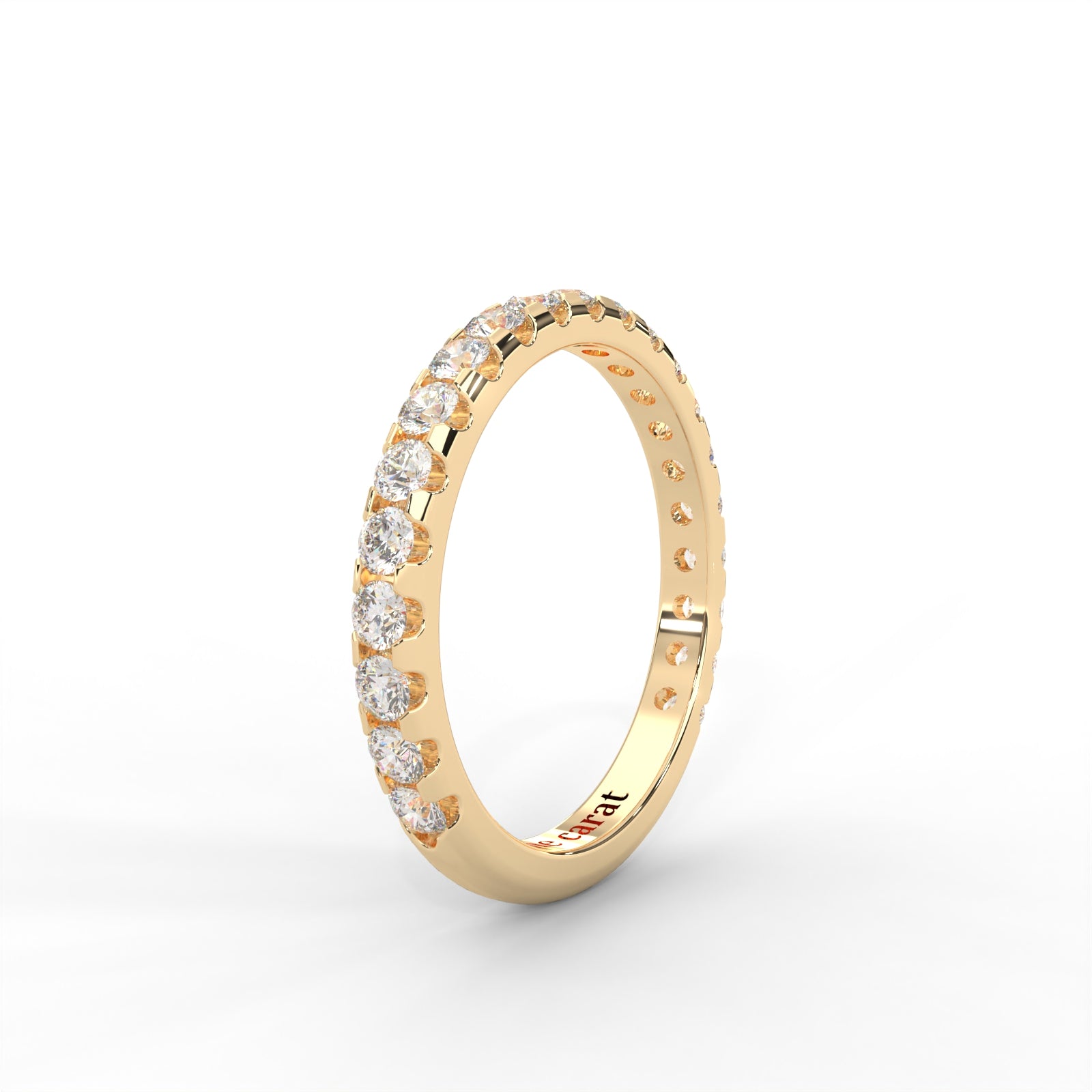 1 CARAT DEW Round Moissanite Shared Prong Anniversary Band in 14K White Gold Plated