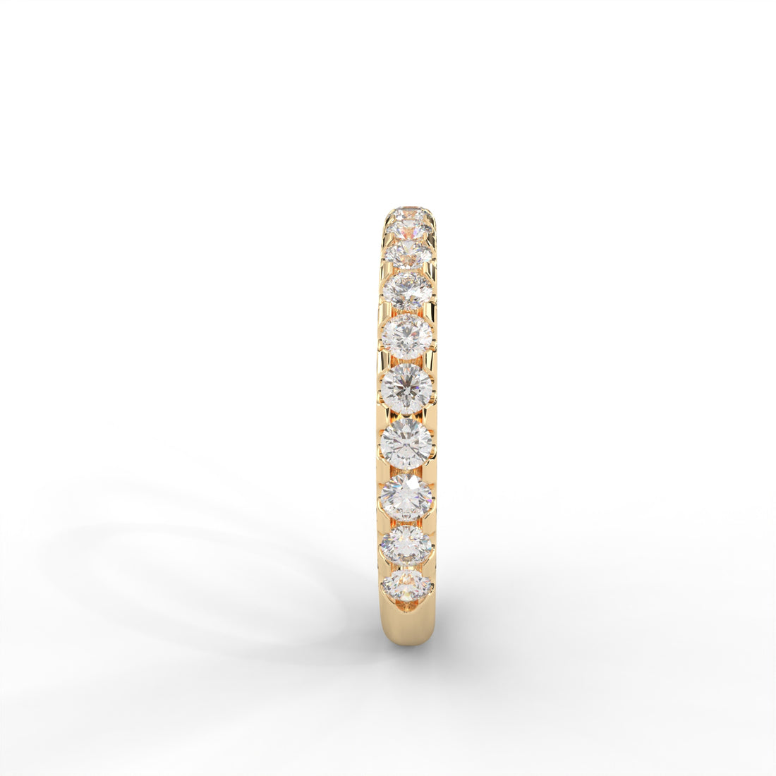 1 CARAT DEW Round Moissanite Shared Prong Anniversary Band in 14K White Gold Plated