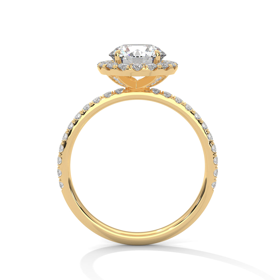1.47 CT Round Cut Halo Solitaire Diamond Ring