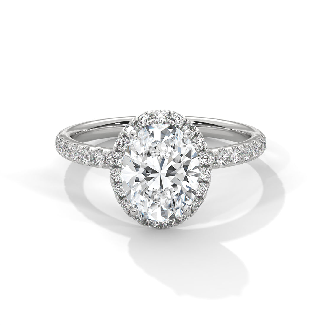 2.47 CT Oval Cut Halo Solitaire Diamond Ring