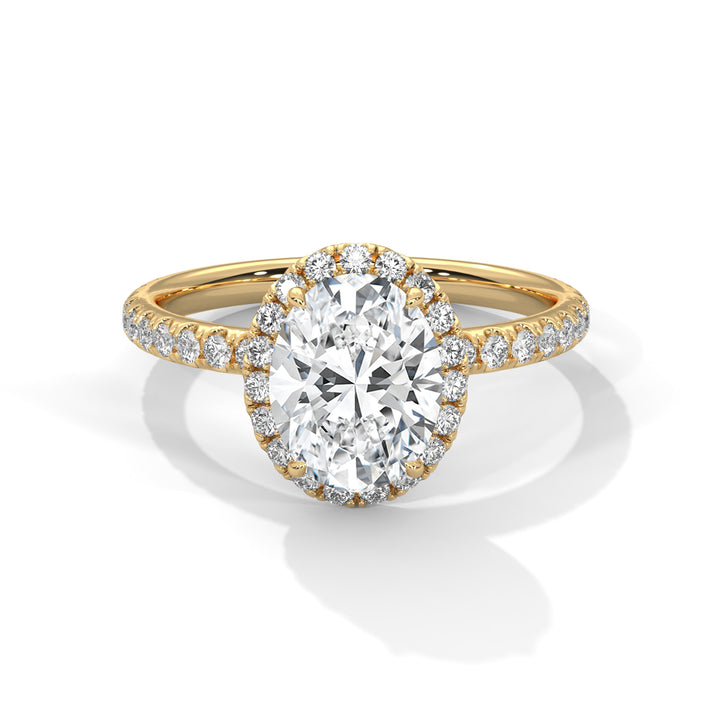 2.47 CT Oval Cut Halo Solitaire Diamond Ring