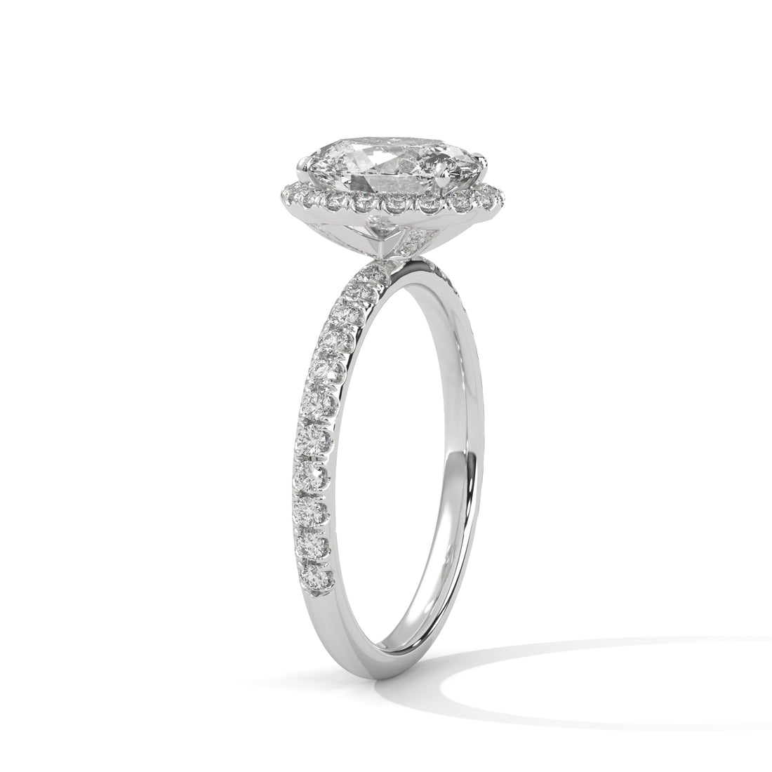 2.47 CT Oval Cut Halo Solitaire Diamond Ring