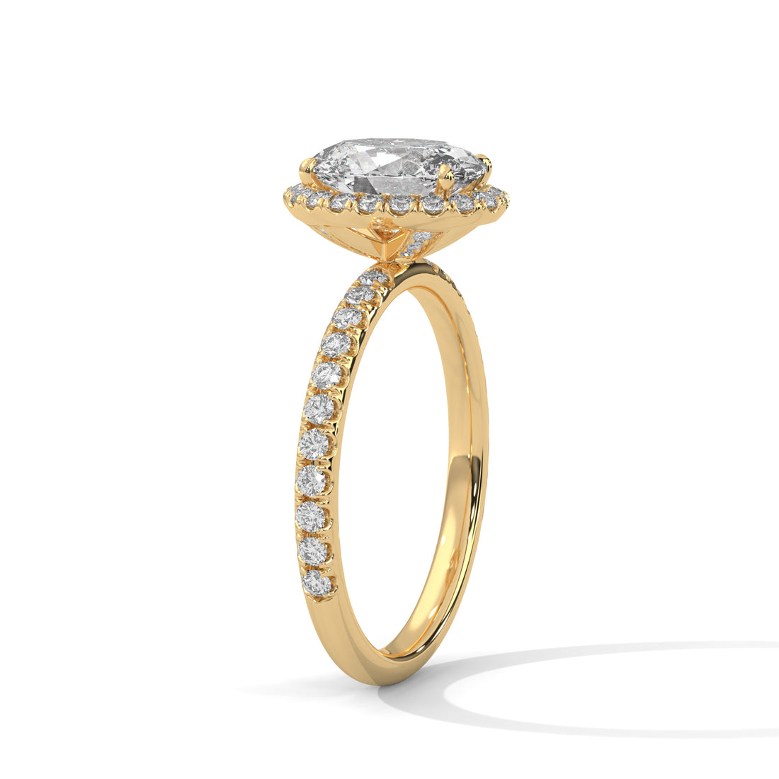 2.47 CT Oval Cut Halo Solitaire Diamond Ring