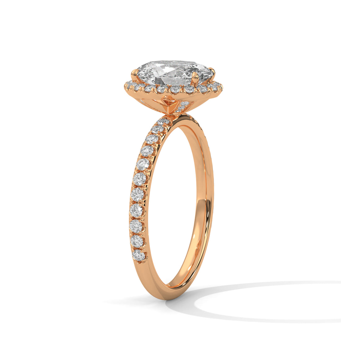 2.47 CT Oval Cut Halo Solitaire Diamond Ring