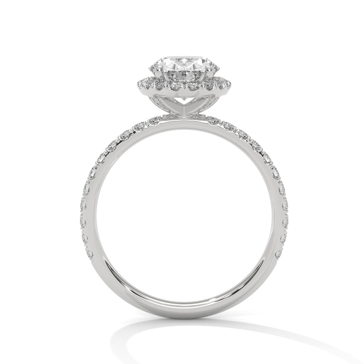 2.47 CT Oval Cut Halo Solitaire Diamond Ring