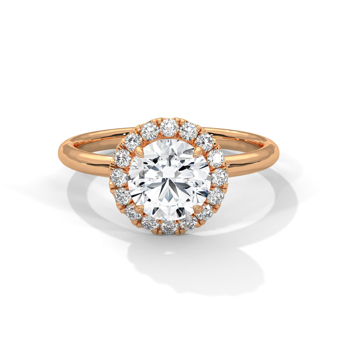 1.49 CT Round Cut Halo Solitaire Diamond Ring