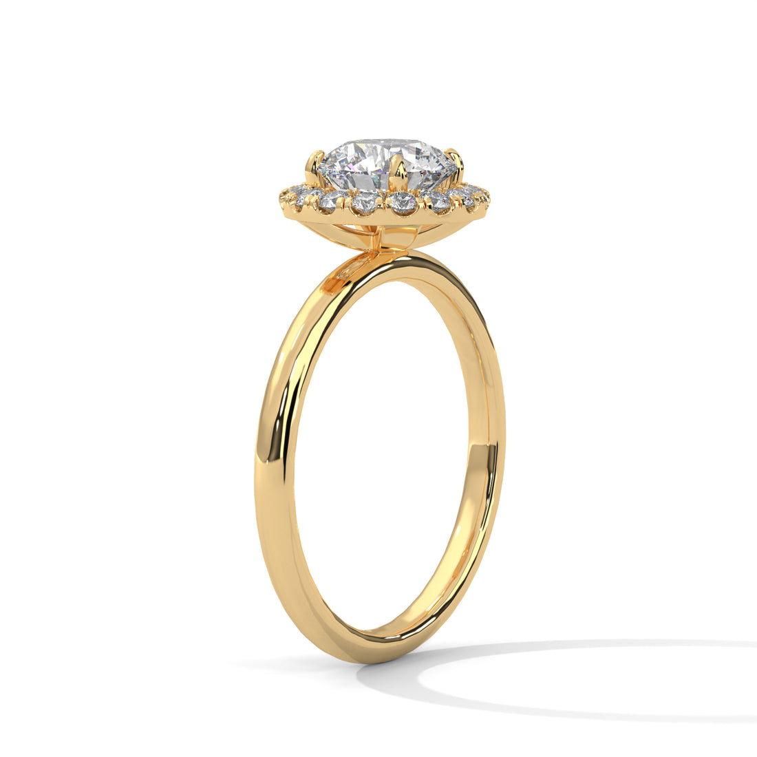 1.49 CT Round Cut Halo Solitaire Diamond Ring