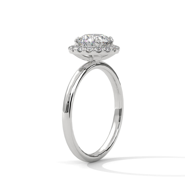 1.49 CT Round Cut Halo Solitaire Diamond Ring