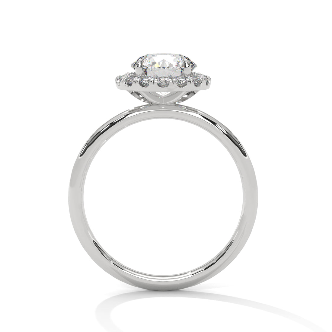 1.49 CT Round Cut Halo Solitaire Diamond Ring