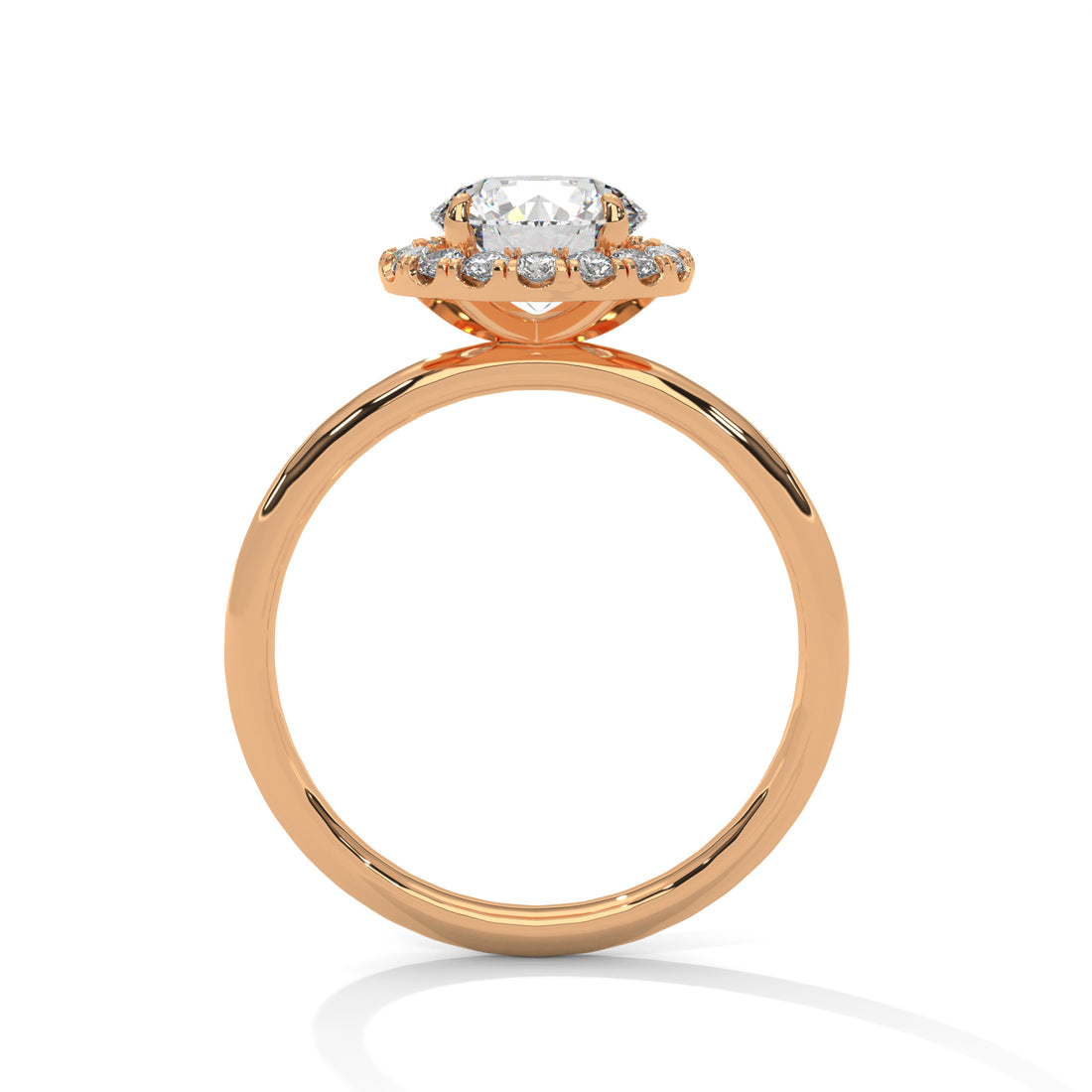 1.49 CT Round Cut Halo Solitaire Diamond Ring