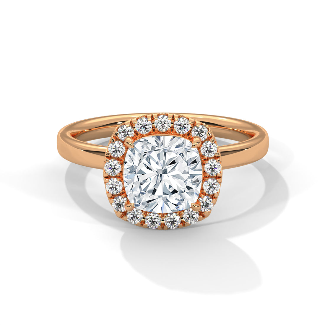 2.24 CT Cushion Cut Halo Solitaire Diamond Ring