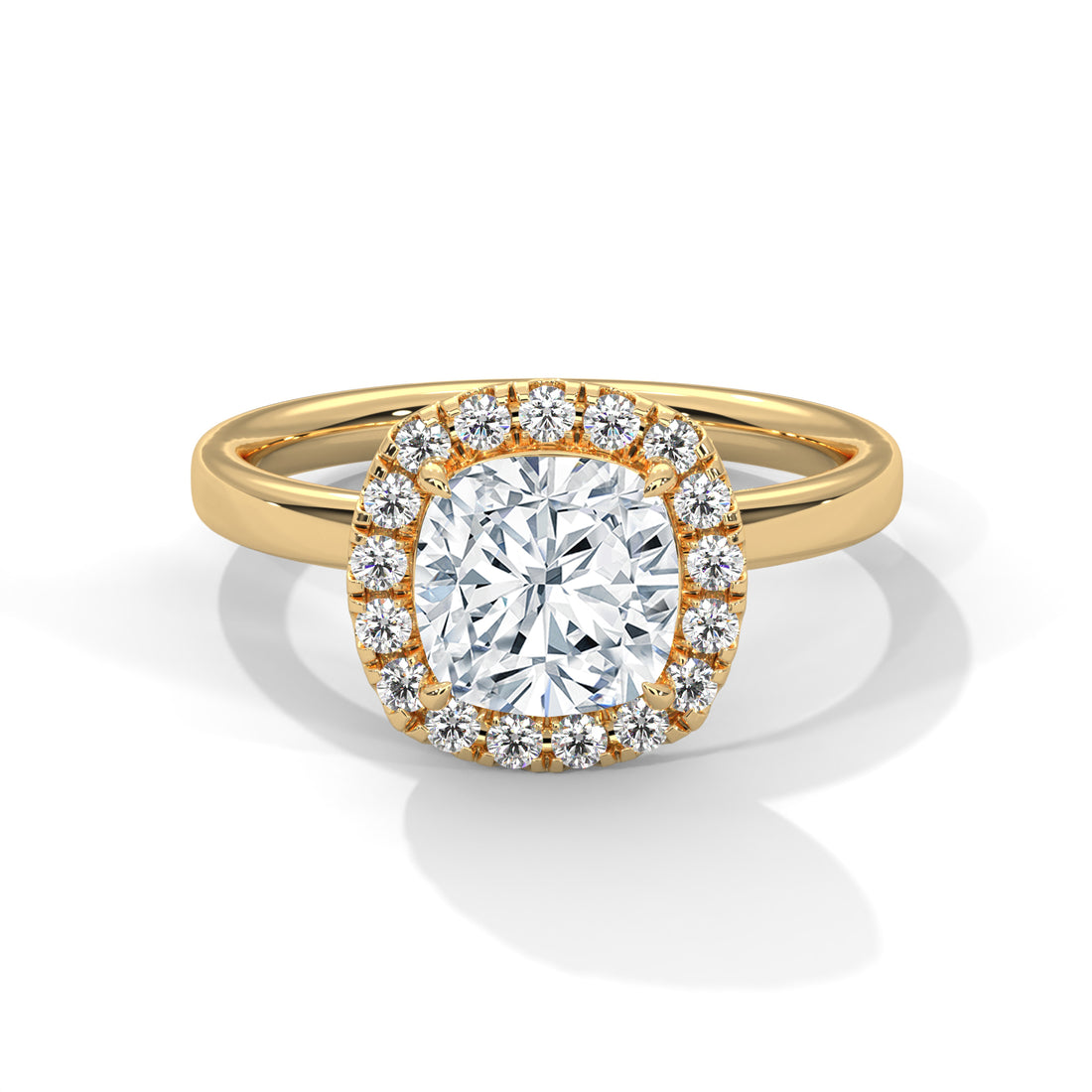 2.24 CT Cushion Cut Halo Solitaire Diamond Ring