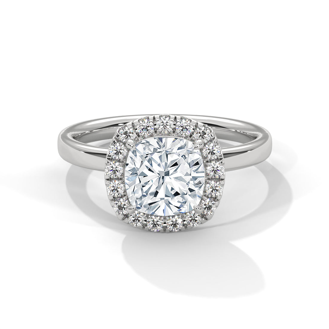 2.24 CT Cushion Cut Halo Solitaire Diamond Ring