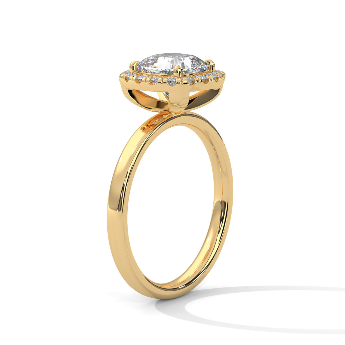 2.24 CT Cushion Cut Halo Solitaire Diamond Ring