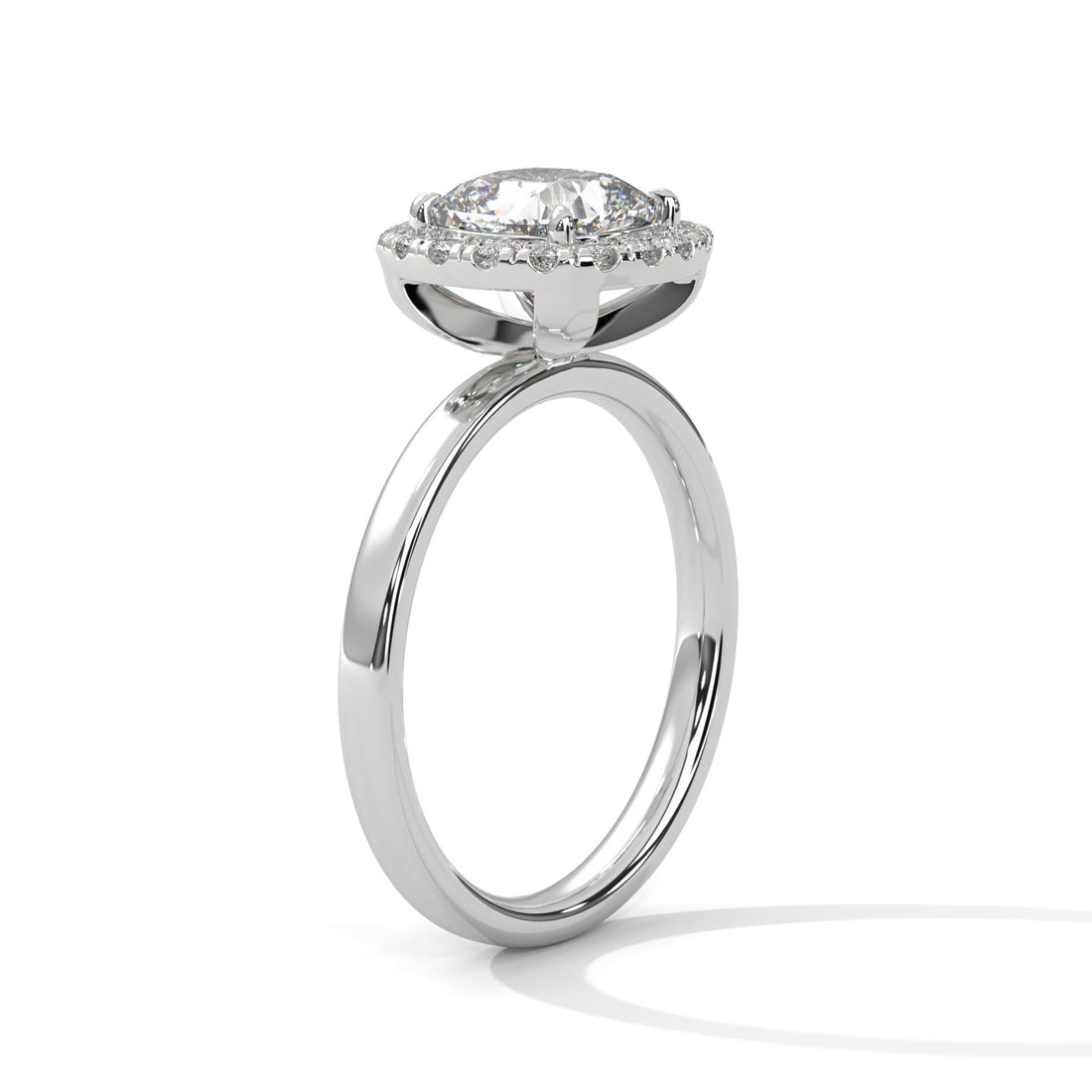 2.24 CT Cushion Cut Halo Solitaire Diamond Ring