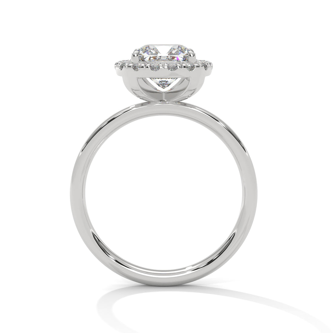 2.24 CT Cushion Cut Halo Solitaire Diamond Ring