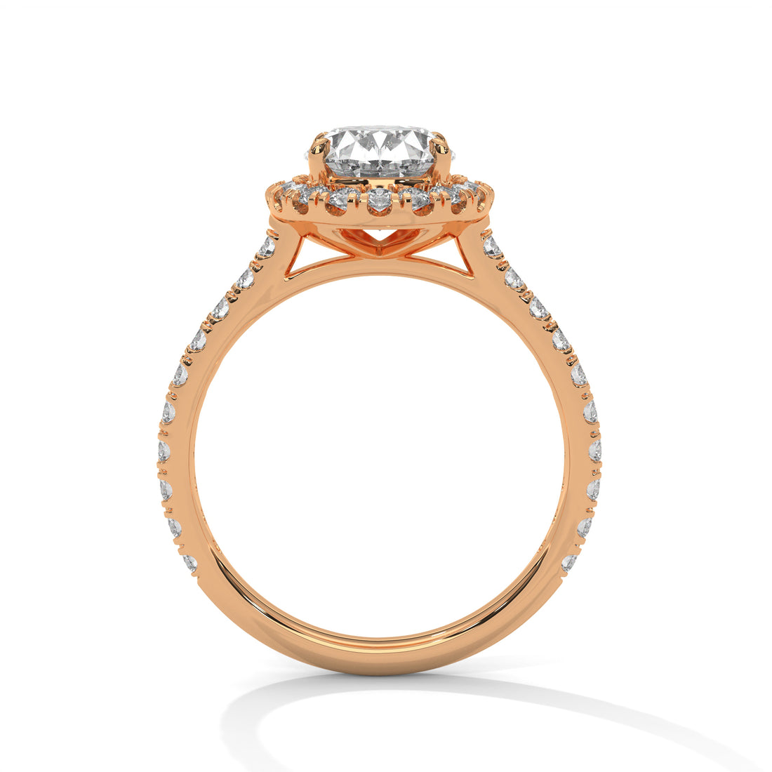 2.61 CT Oval Cut Halo Solitaire Diamond Ring